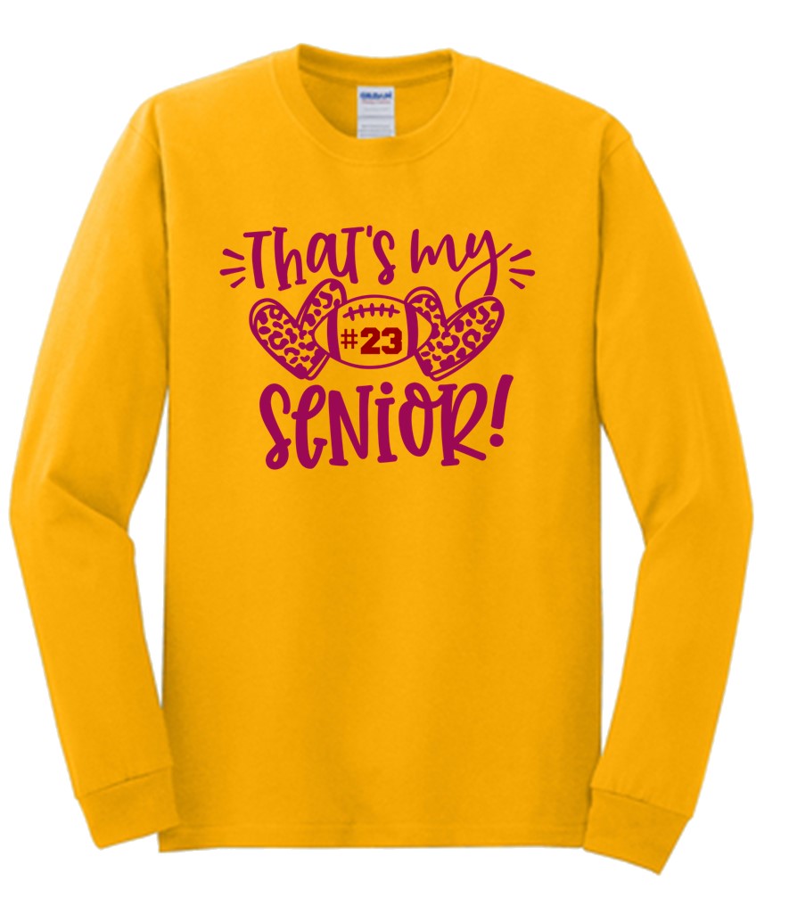 R/W - That's my Senior on Heather Mustard and Gold - Several Styles to Choose From!