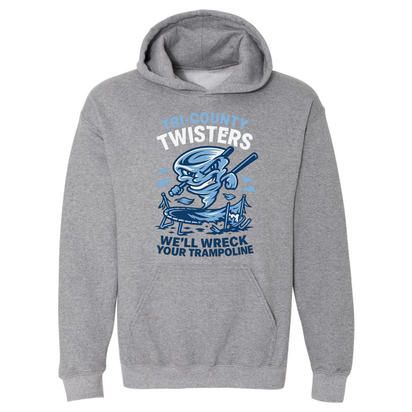 Twisters Trampoline on Deep Heather Gray (Front Print)- Several Styles to Choose From!