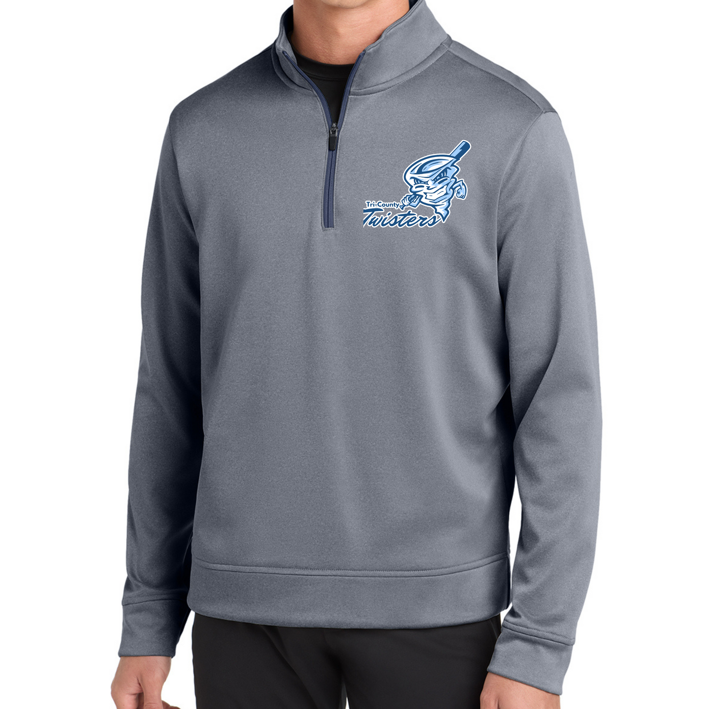 Tri-County Twisters on Heather Navy - Sport-Tek PosiCharge- 1/4-Zip Pullover