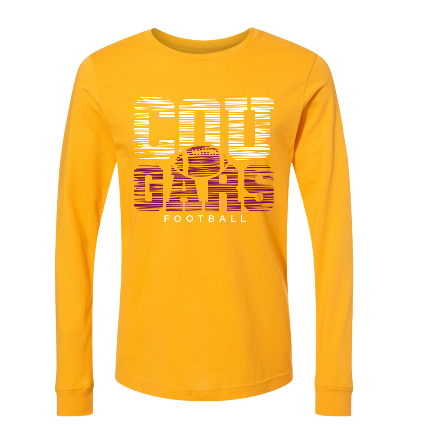 Cougars Football Stripes on Gold- Several Styles to Choose From!