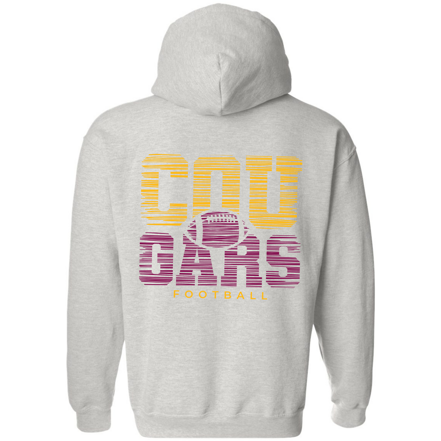 Cougars Football Stripes on LIght Gray (Front and Back Print)- Several Styles to Choose From!
