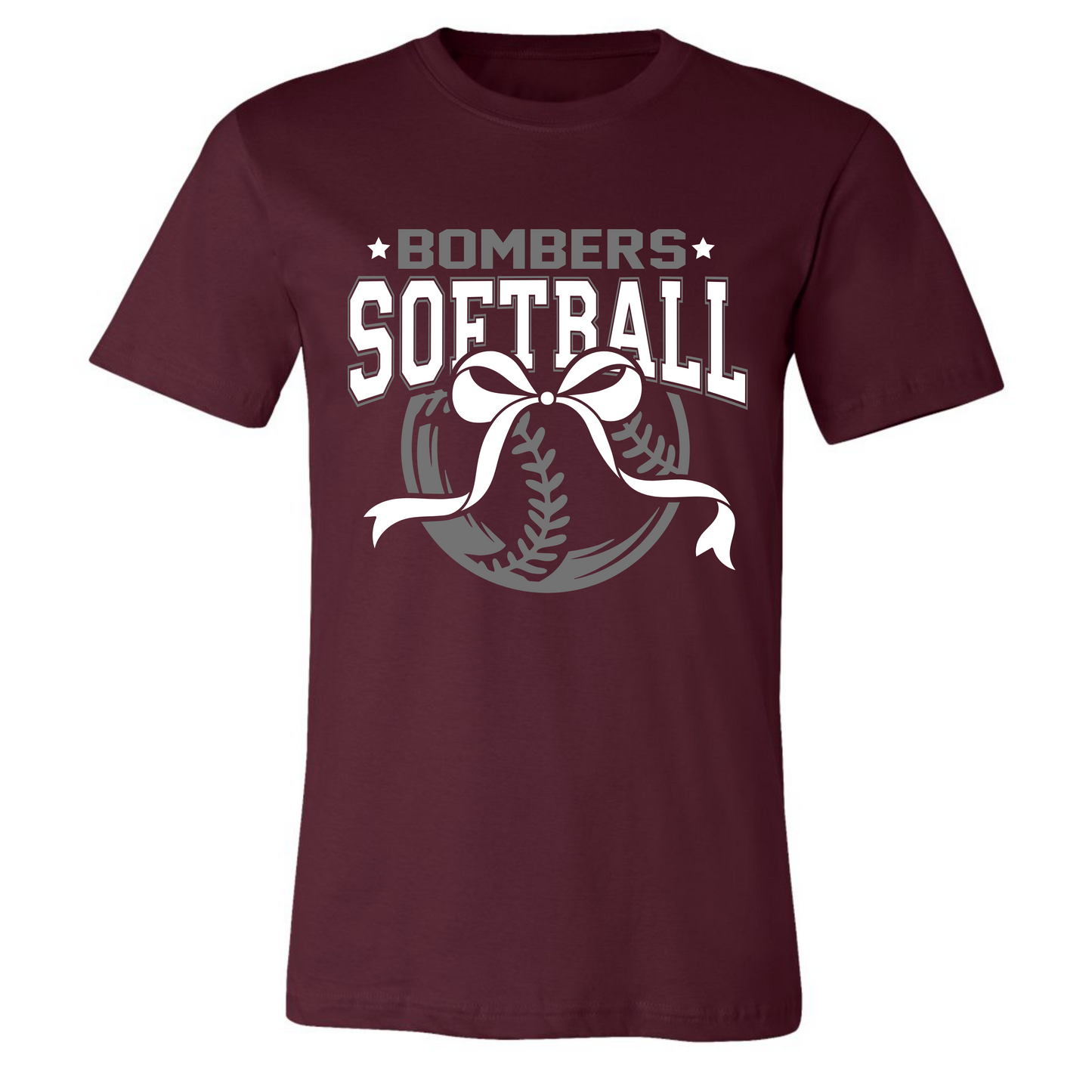 Bombers Softball on Maroon- Several Styles to Choose From!