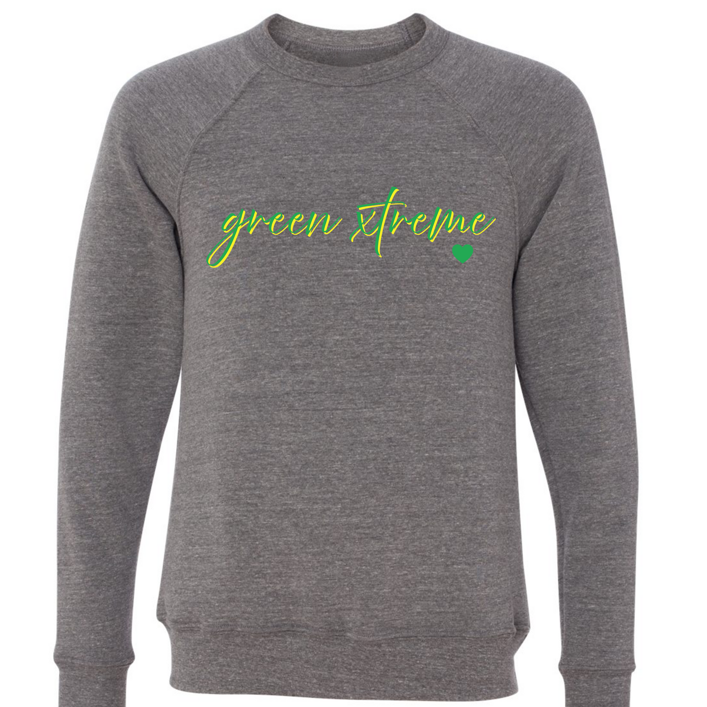 Green Xtreme Script on Dark Heather Gray- Several Styles to Choose From!
