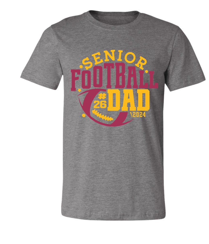 R/W - Senior Football Dad on Deep Heather - Several Styles to Choose From!