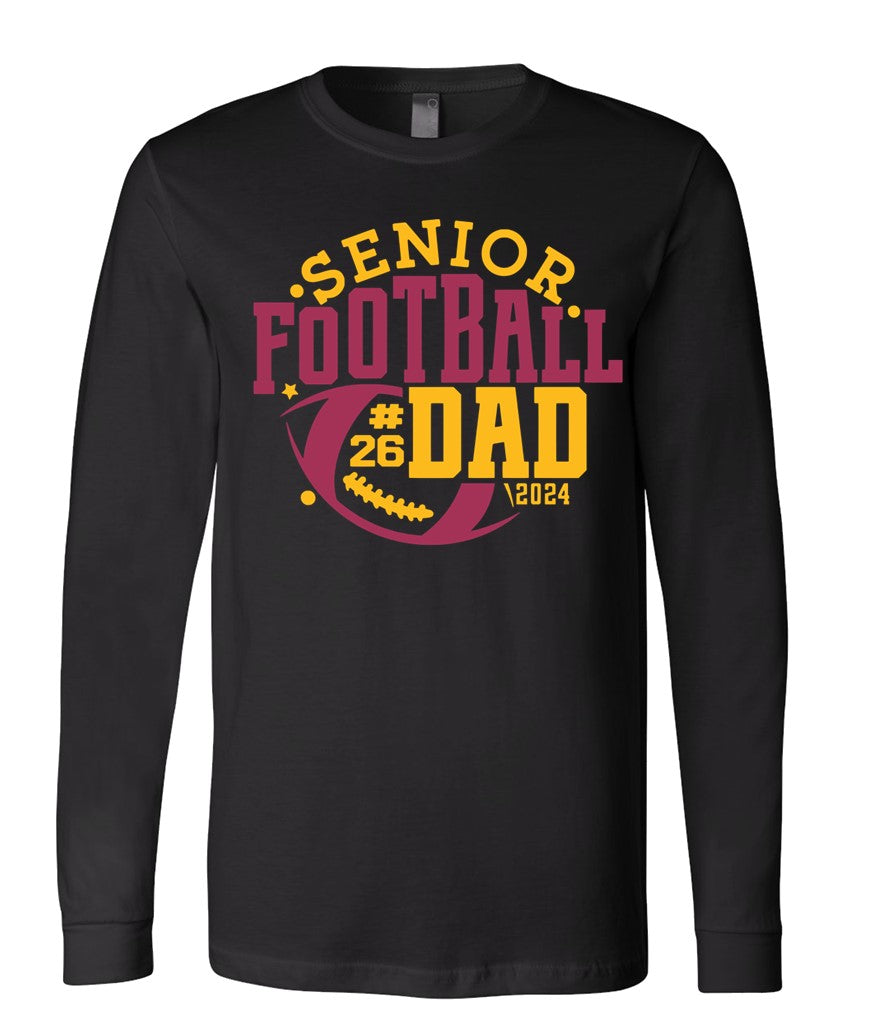 R/W - Senior Football Dad on Black- Several Styles to Choose From!