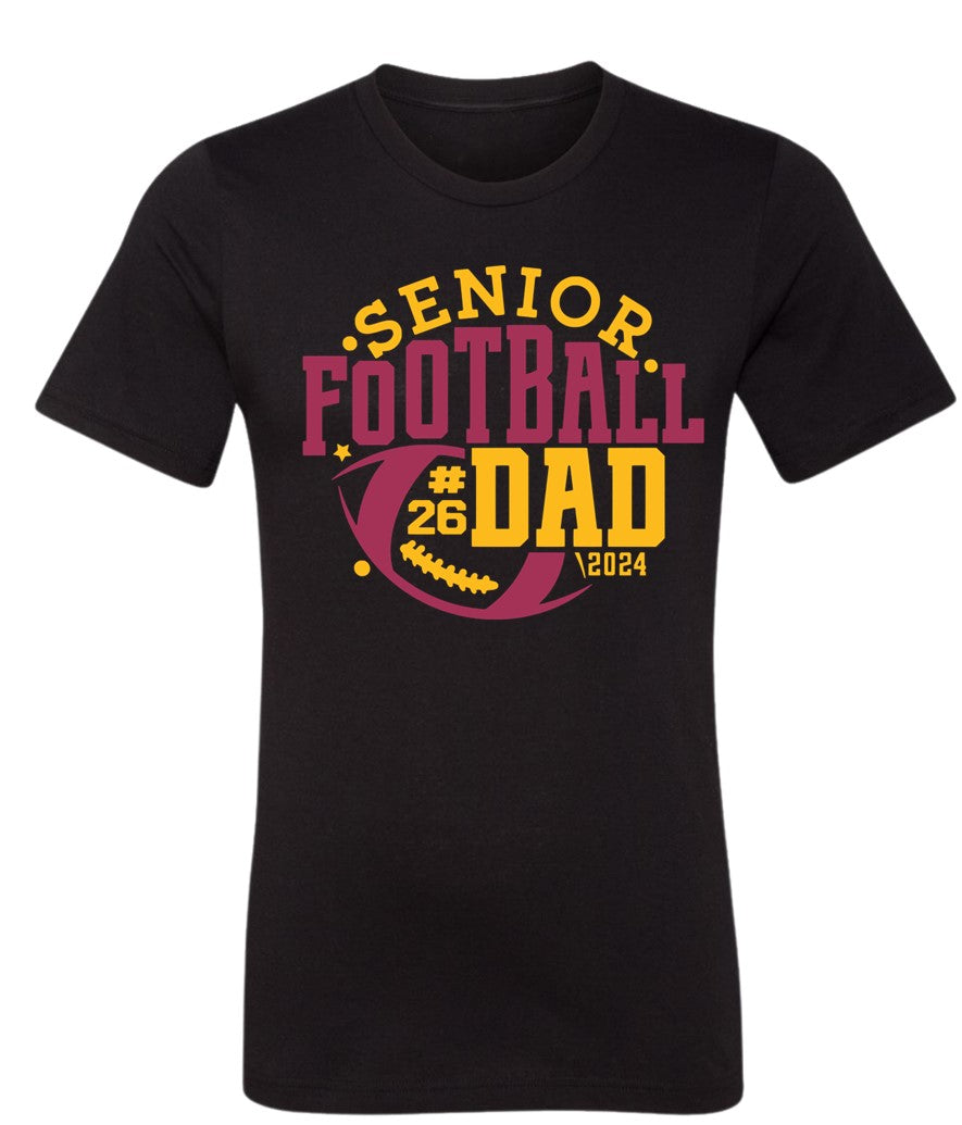 R/W - Senior Football Dad on Black- Several Styles to Choose From!