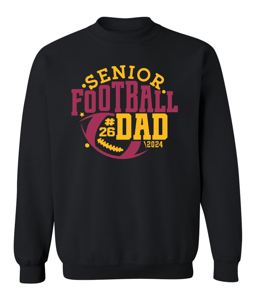 R/W - Senior Football Dad on Black- Several Styles to Choose From!