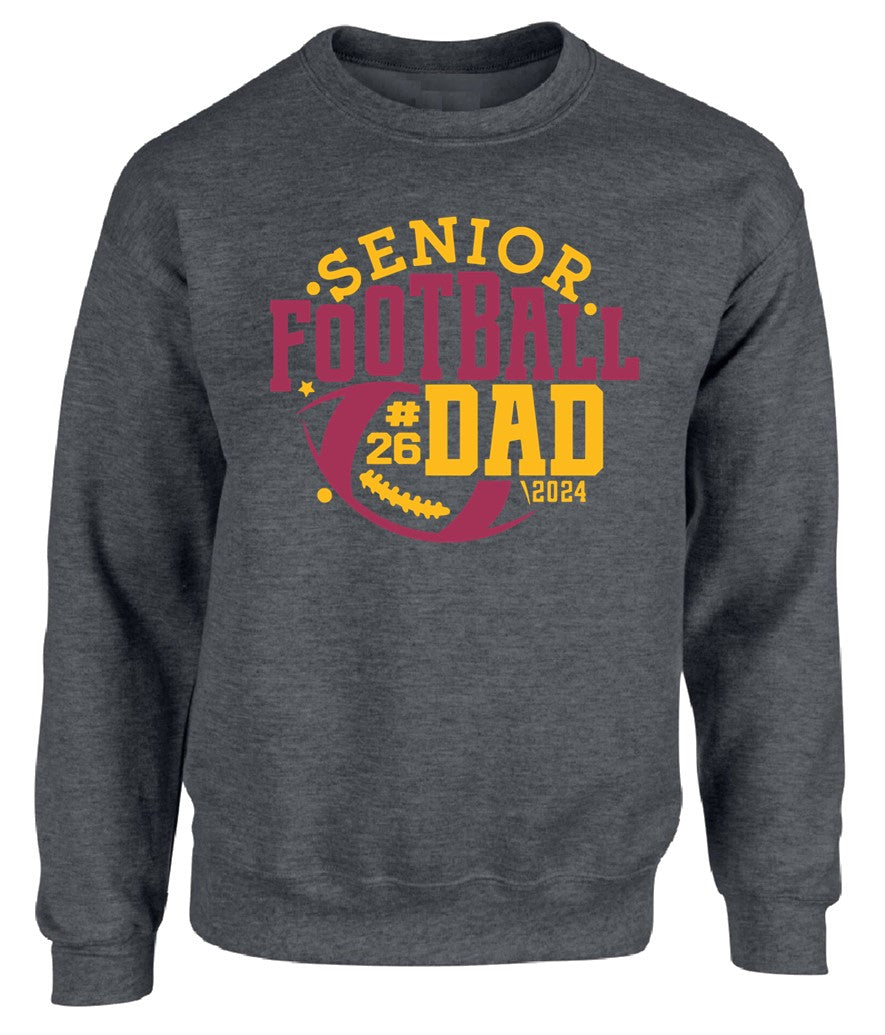R/W - Senior Football Dad on Deep Heather - Several Styles to Choose From!