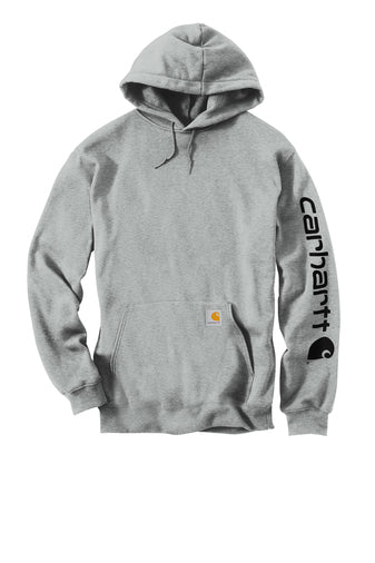 Carhartt® Midweight Hooded Logo Sweatshirt - Heather Grey