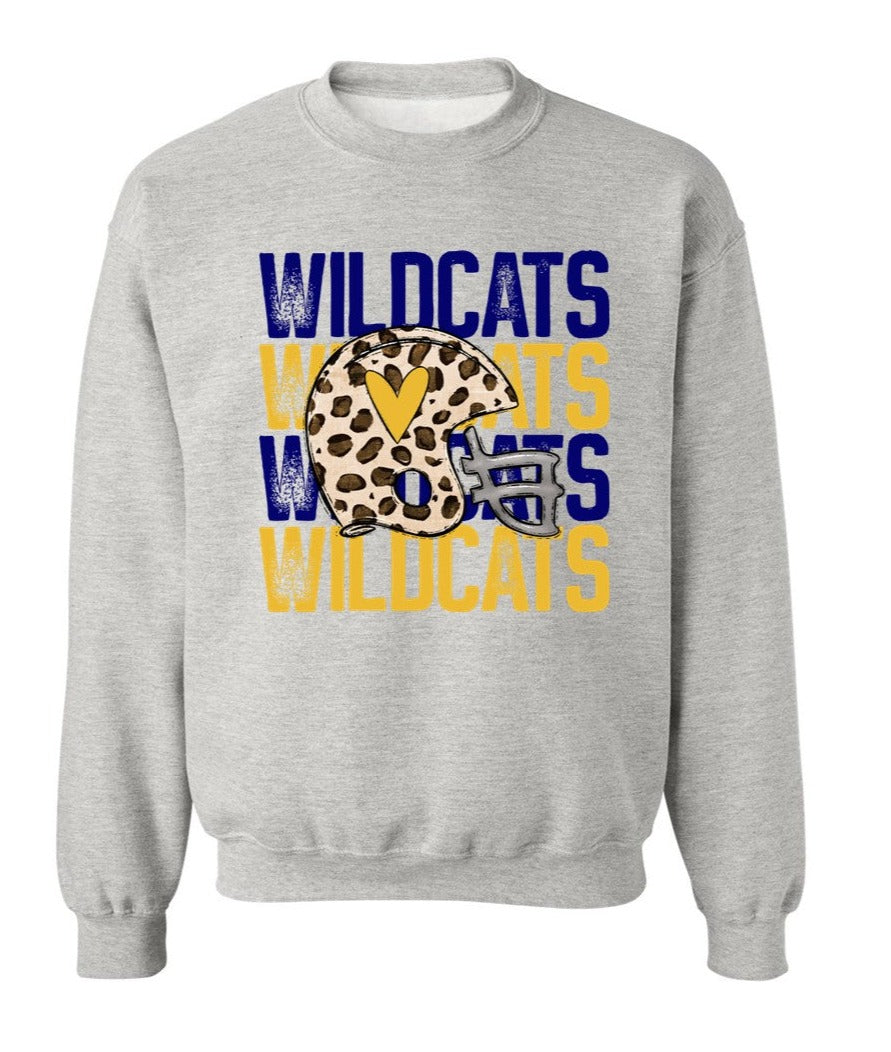 Wildcats Football - Athletic Heather - Tee, V-Neck, Sweatshirt, Long Sleeve Tee and Hoodie