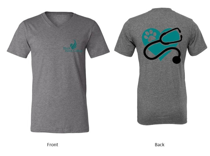 Black Hawk pocket logo with heart on back on Deep Heather - Several Styles to Choose From!