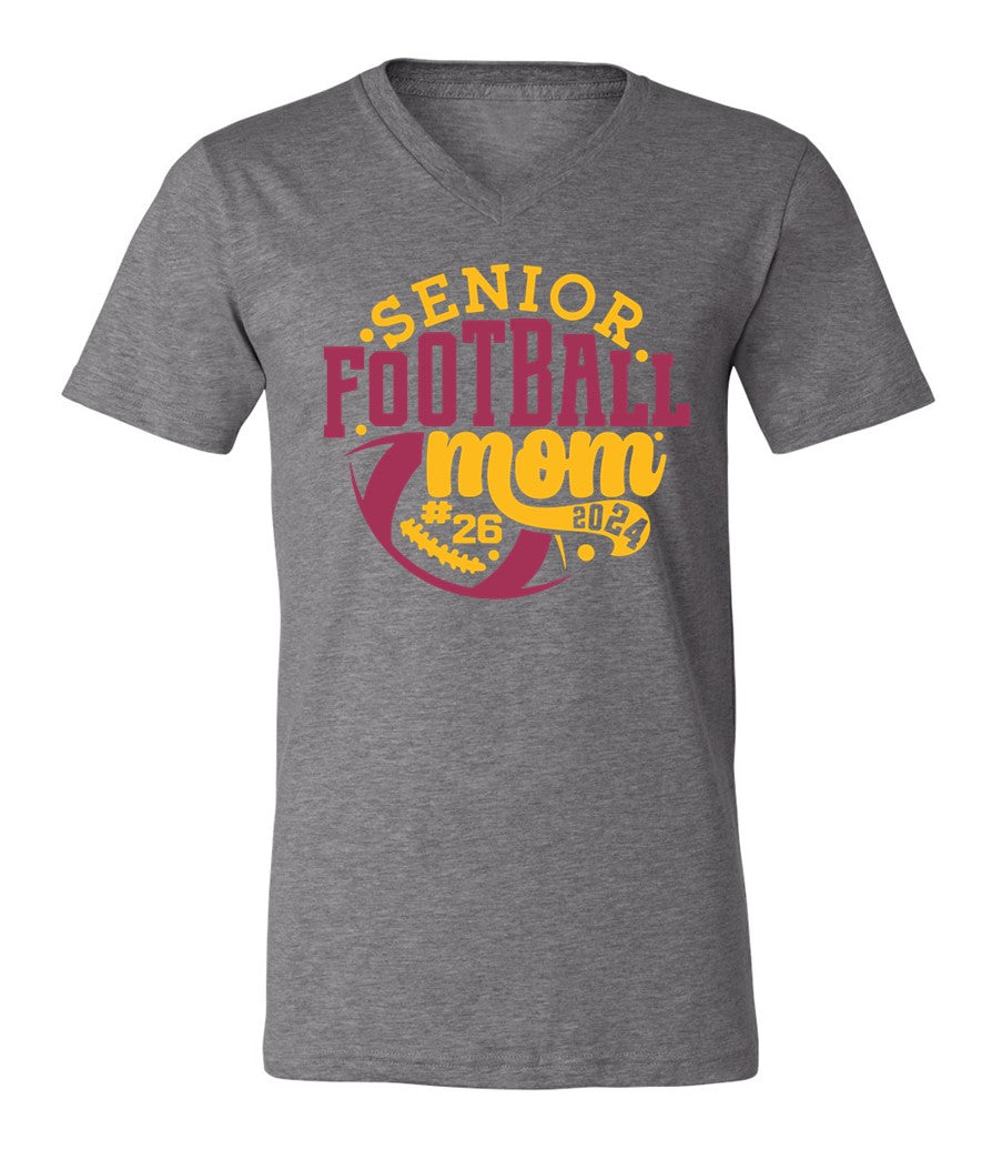 R/W - Senior Football Mom on Deep Heather - Several Styles to Choose From!
