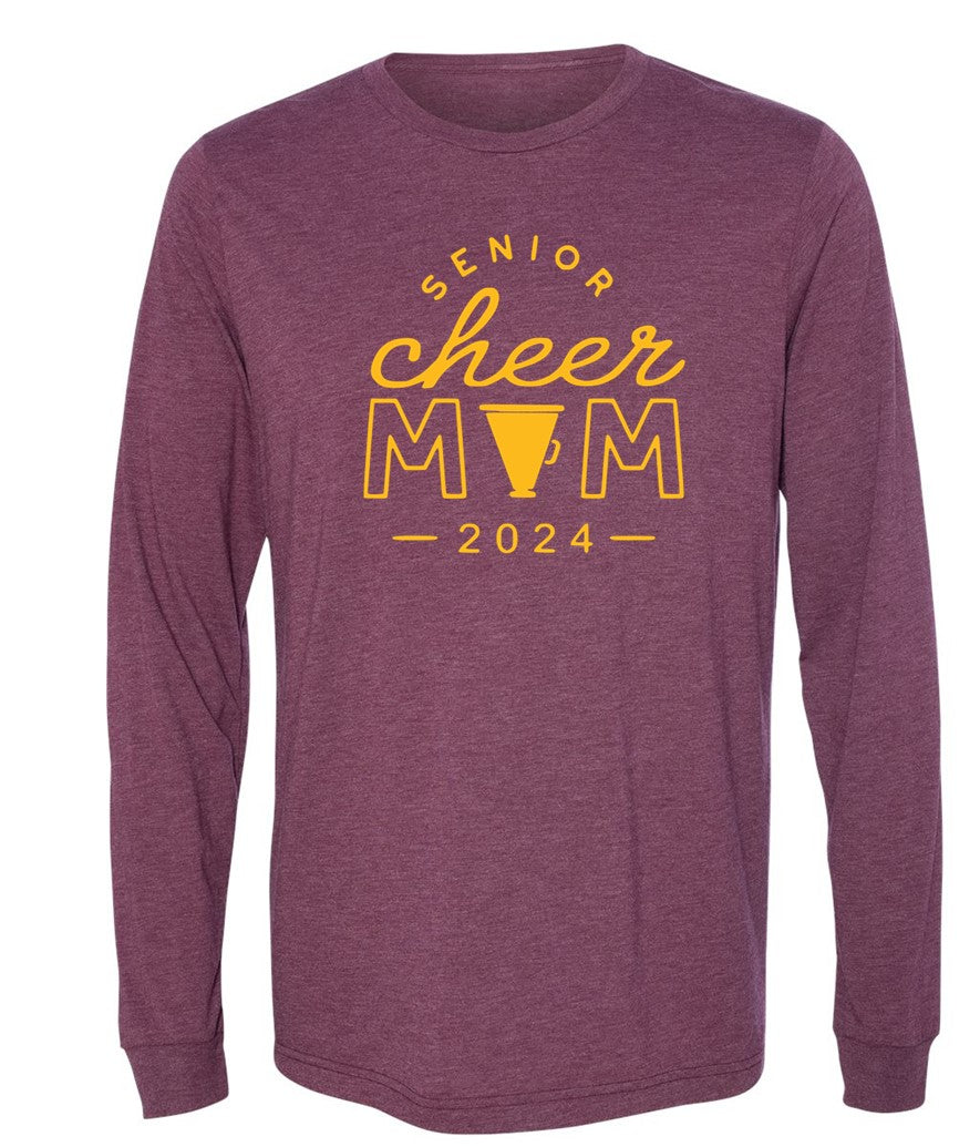 R/W - Senior Cheer Mom on Heather Maroon - Several Styles to Choose From!