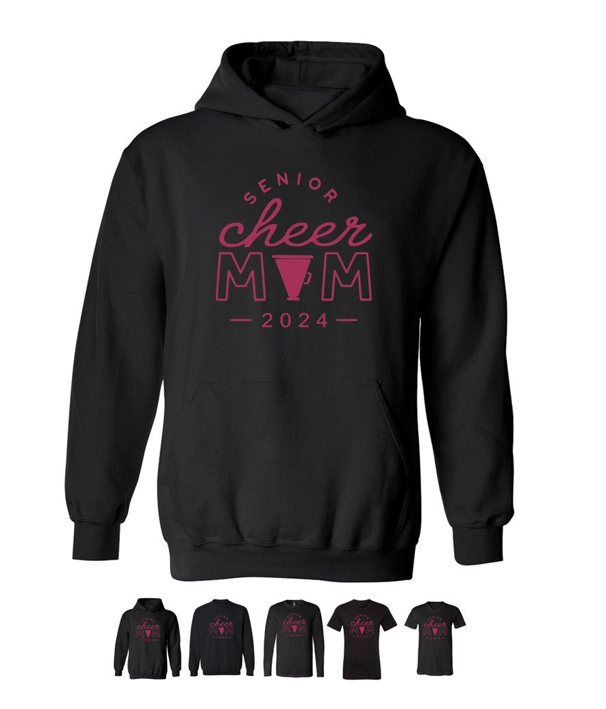 R/W - Senior Cheer Mom on Black- Several Styles to Choose From!