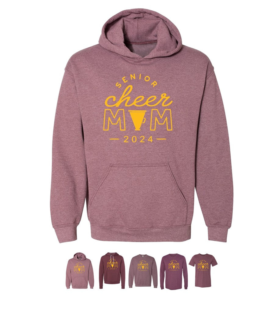 R/W - Senior Cheer Mom on Heather Maroon - Several Styles to Choose From!