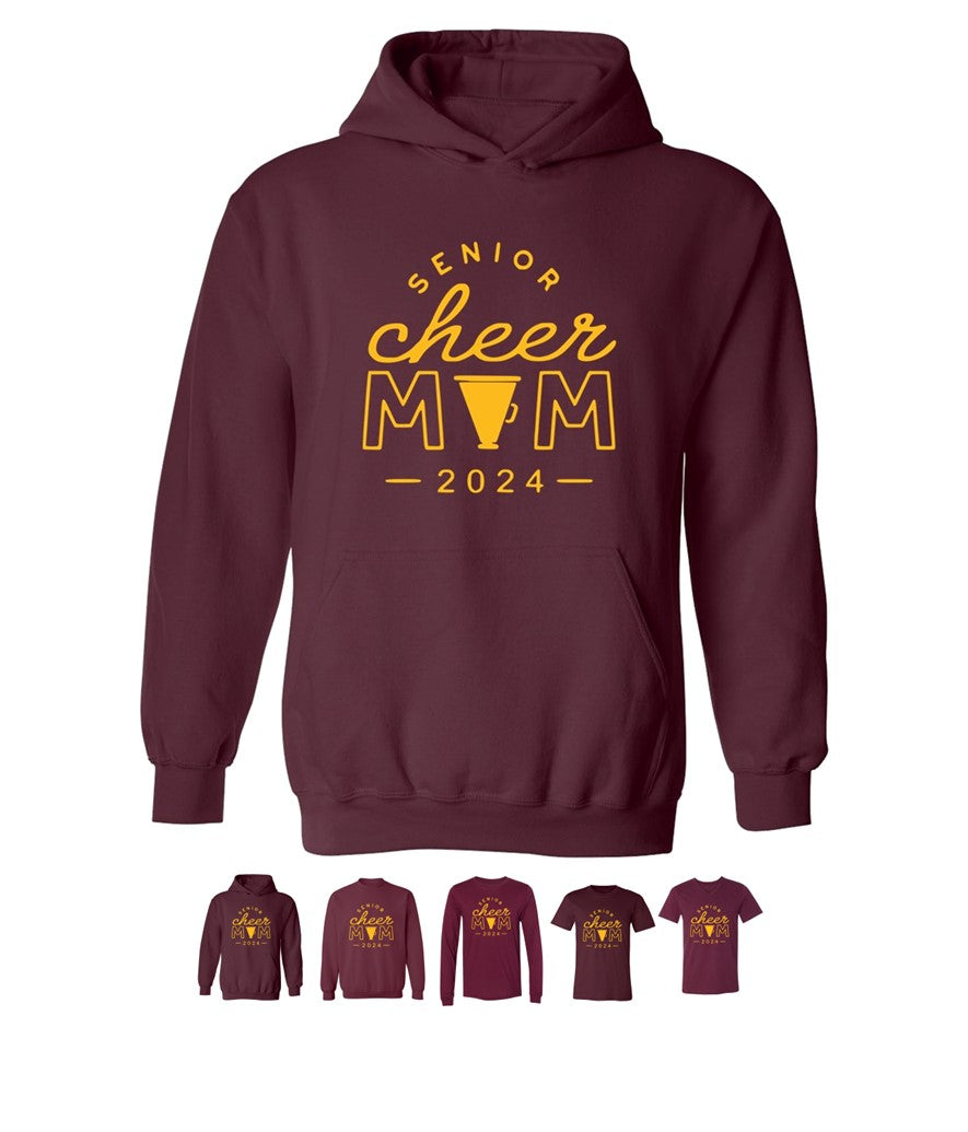 R/W - Senior Cheer Mom on Maroon- Several Styles to Choose From!