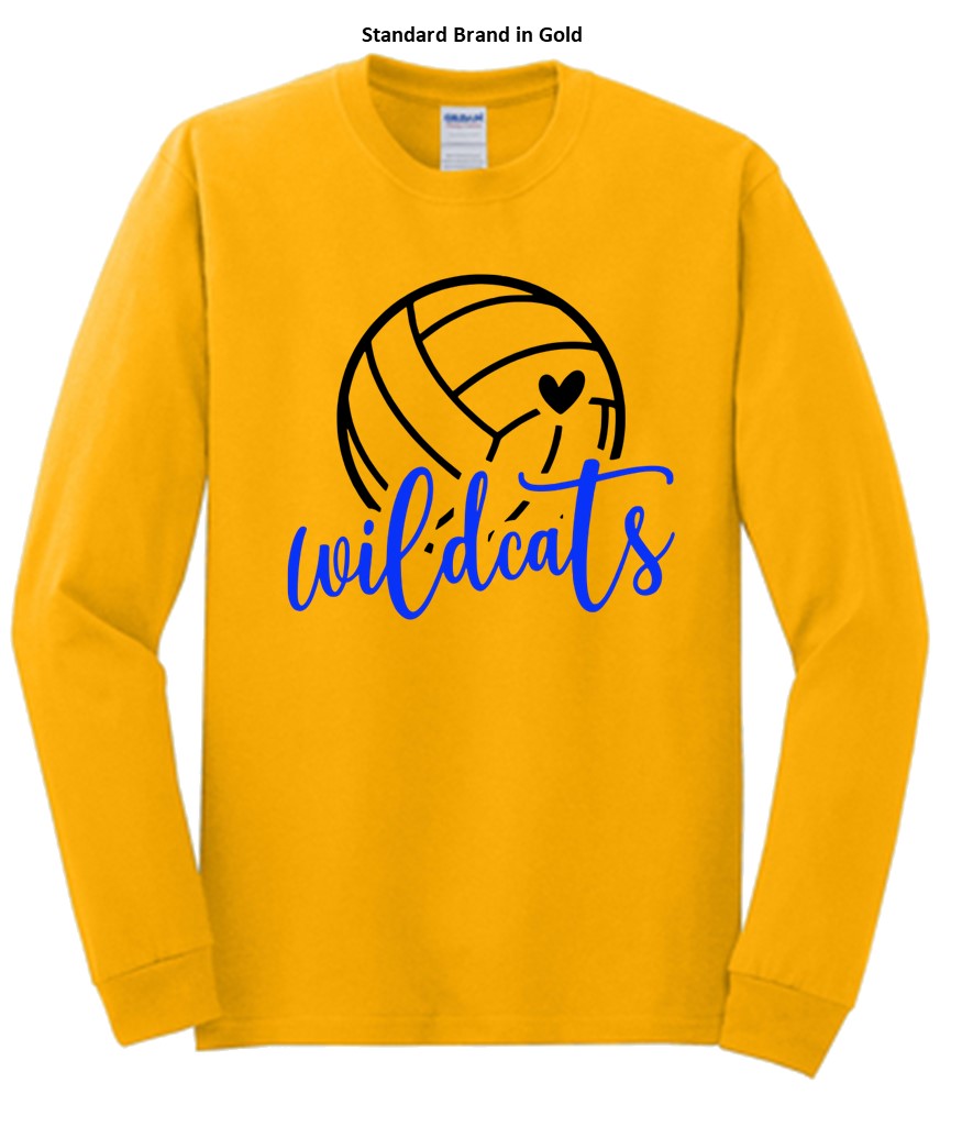 Galva Wildcats Volleyball on a variety of Yellows! - Several Styles to Choose From!