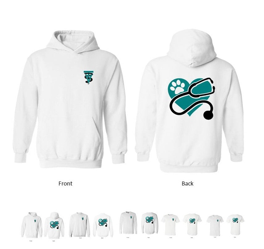 Black Hawk VT on Pocket Logo / Heart on Back on White - Several Styles to Choose From!