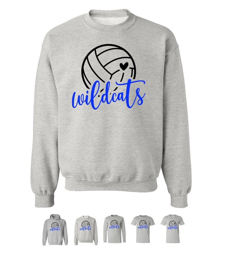 Galva Wildcats Volleyball on Grey - Several Styles to Choose From!