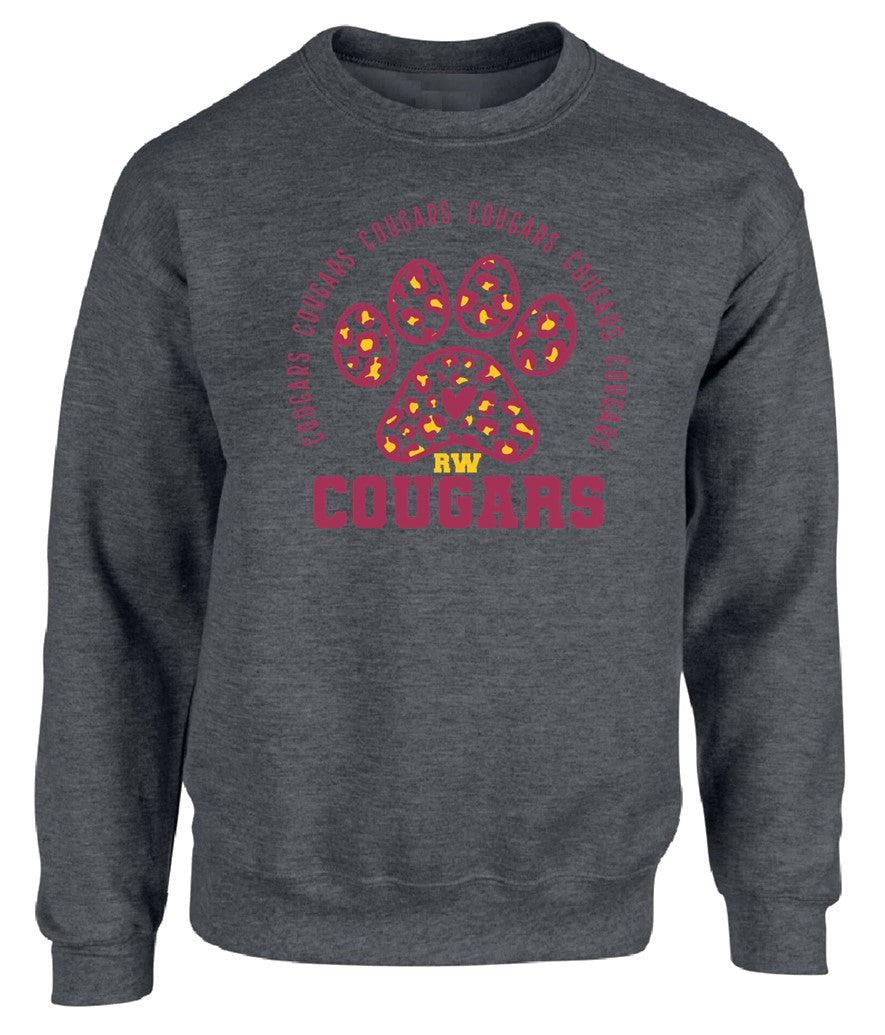Cougars Paw Print on Deep Heather - Several Styles to Choose From!