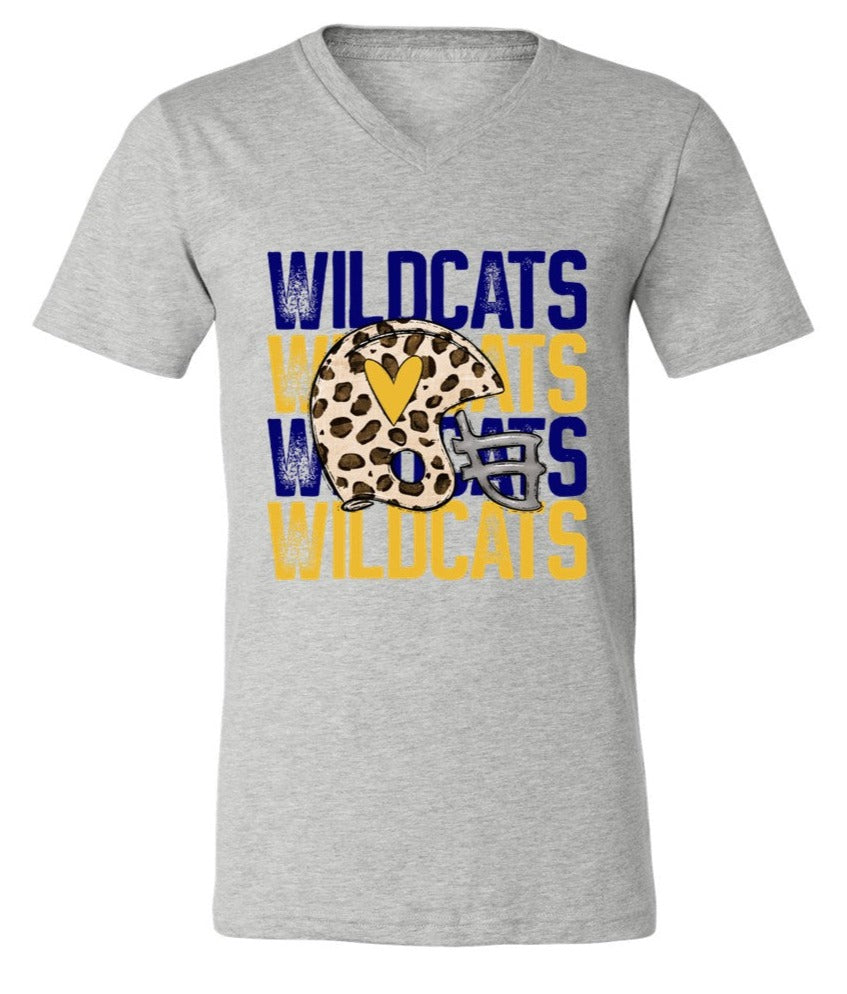 Wildcats Football - Athletic Heather - Tee, V-Neck, Sweatshirt, Long Sleeve Tee and Hoodie