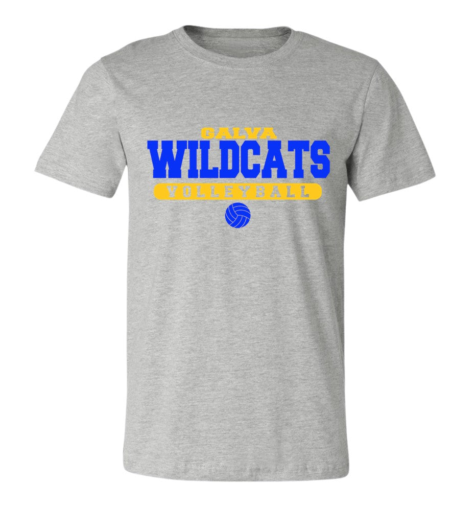 Galva Wildcats Volleyball on Grey - Several Styles to Choose From!