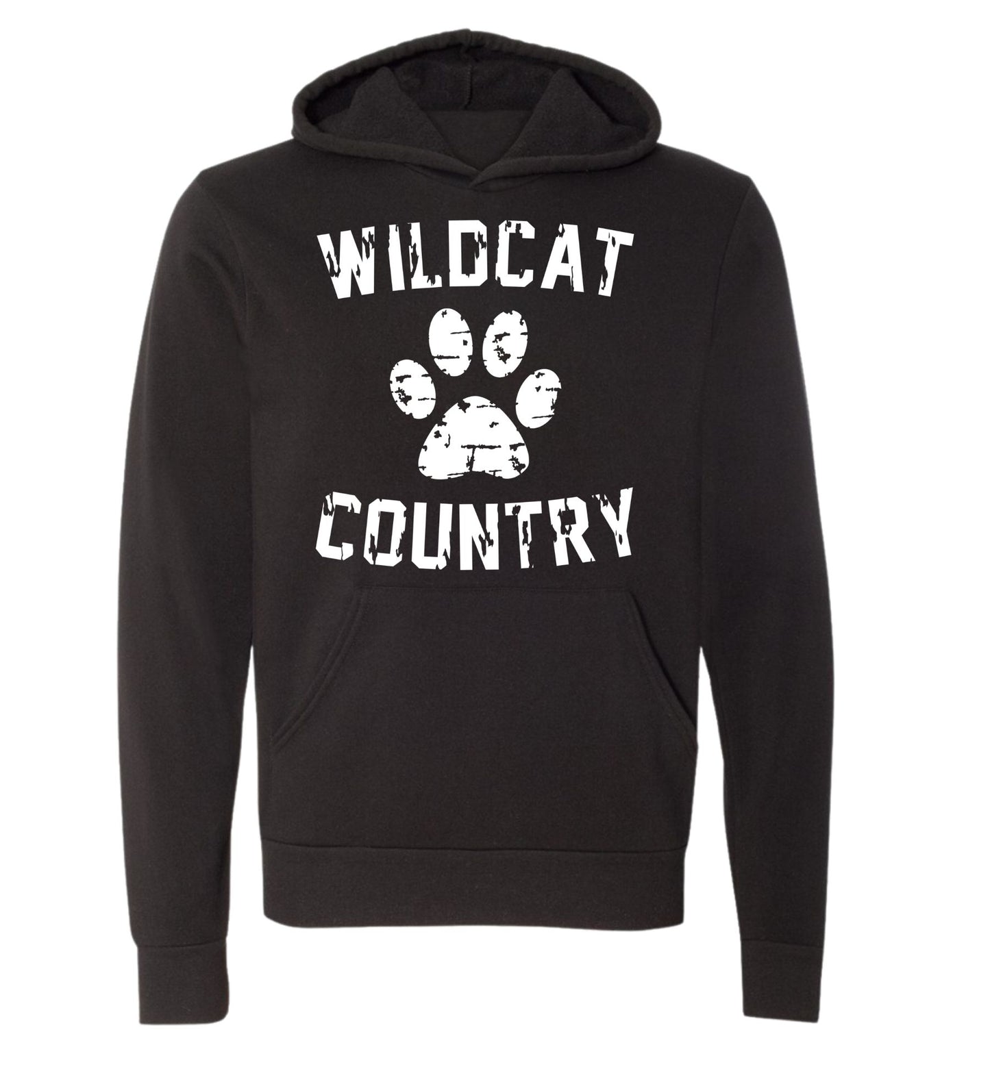 Galva Wildcats - Wildcat Country - BELLA + CANVAS Brand Hoodie Sweatshirts - Black and Greys