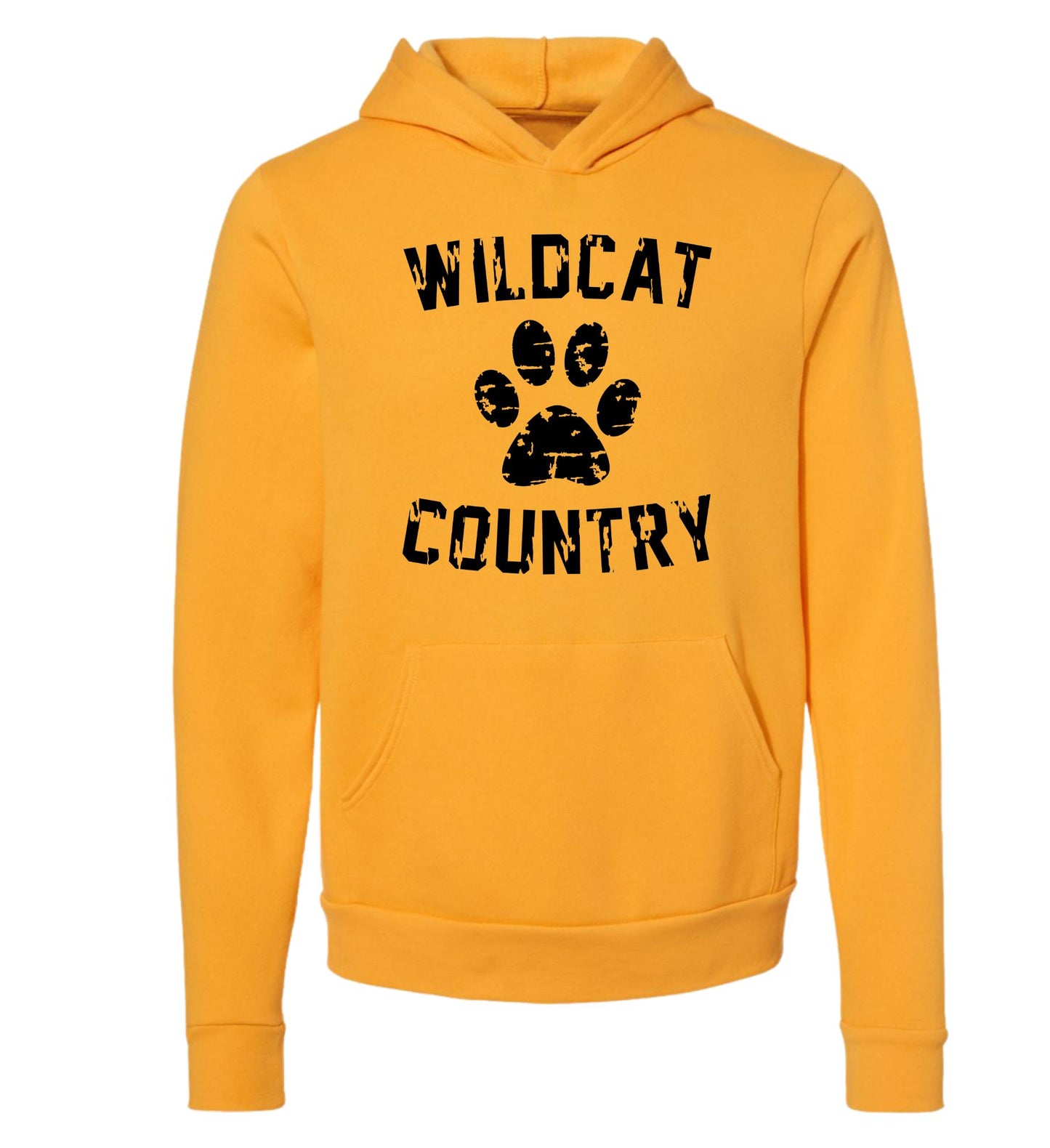 Galva Wildcats - Wildcat Country - BELLA + CANVAS Brand Hoodie Sweatshirts - Blues and Yellows