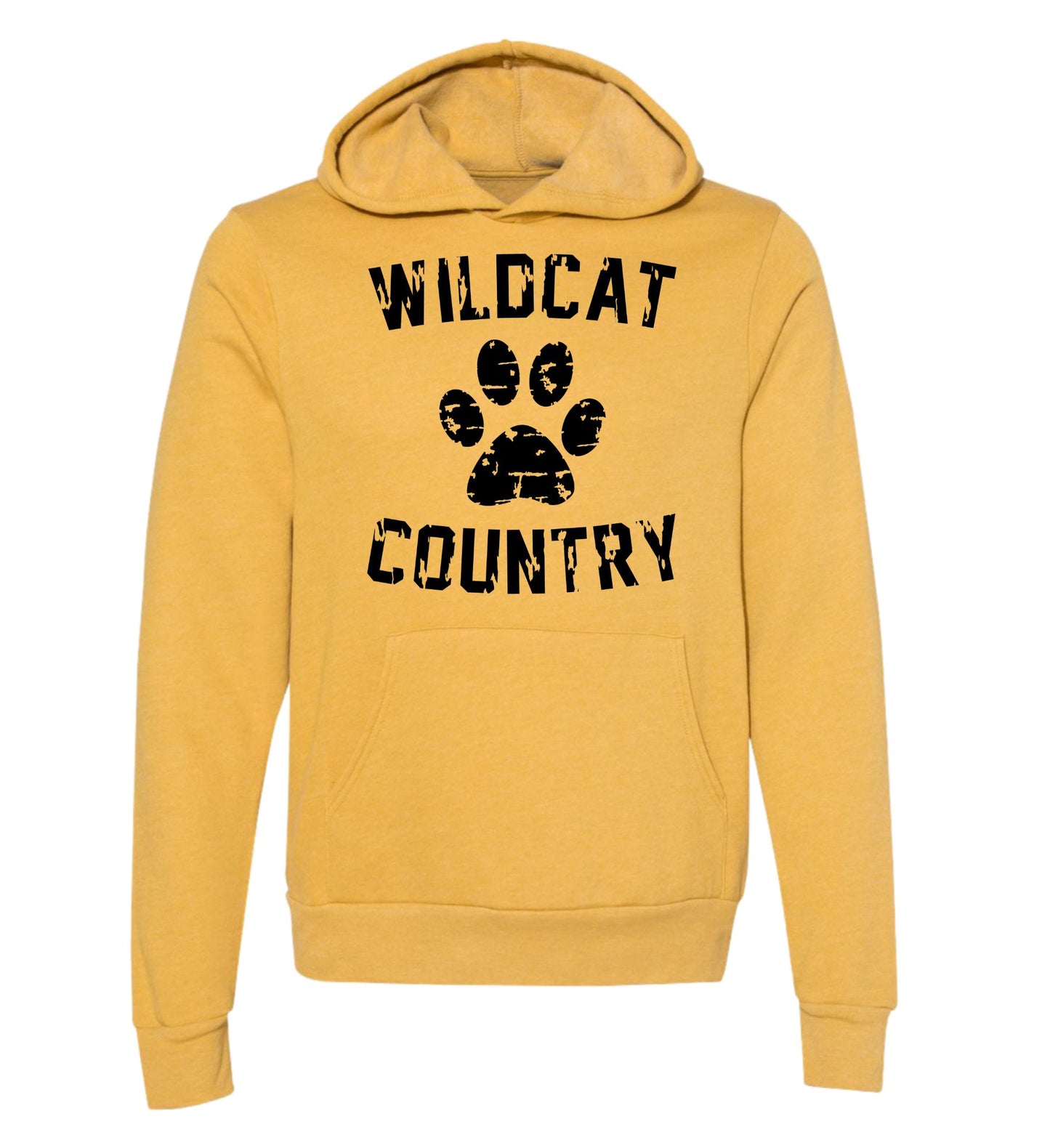 Galva Wildcats - Wildcat Country - BELLA + CANVAS Brand Hoodie Sweatshirts - Blues and Yellows