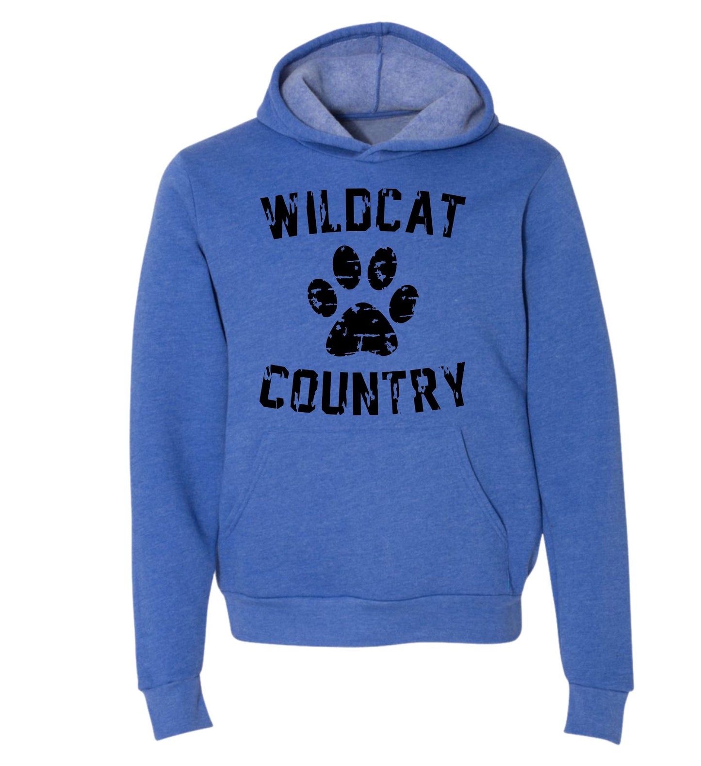 Galva Wildcats - Wildcat Country - BELLA + CANVAS Brand Hoodie Sweatshirts - Blues and Yellows