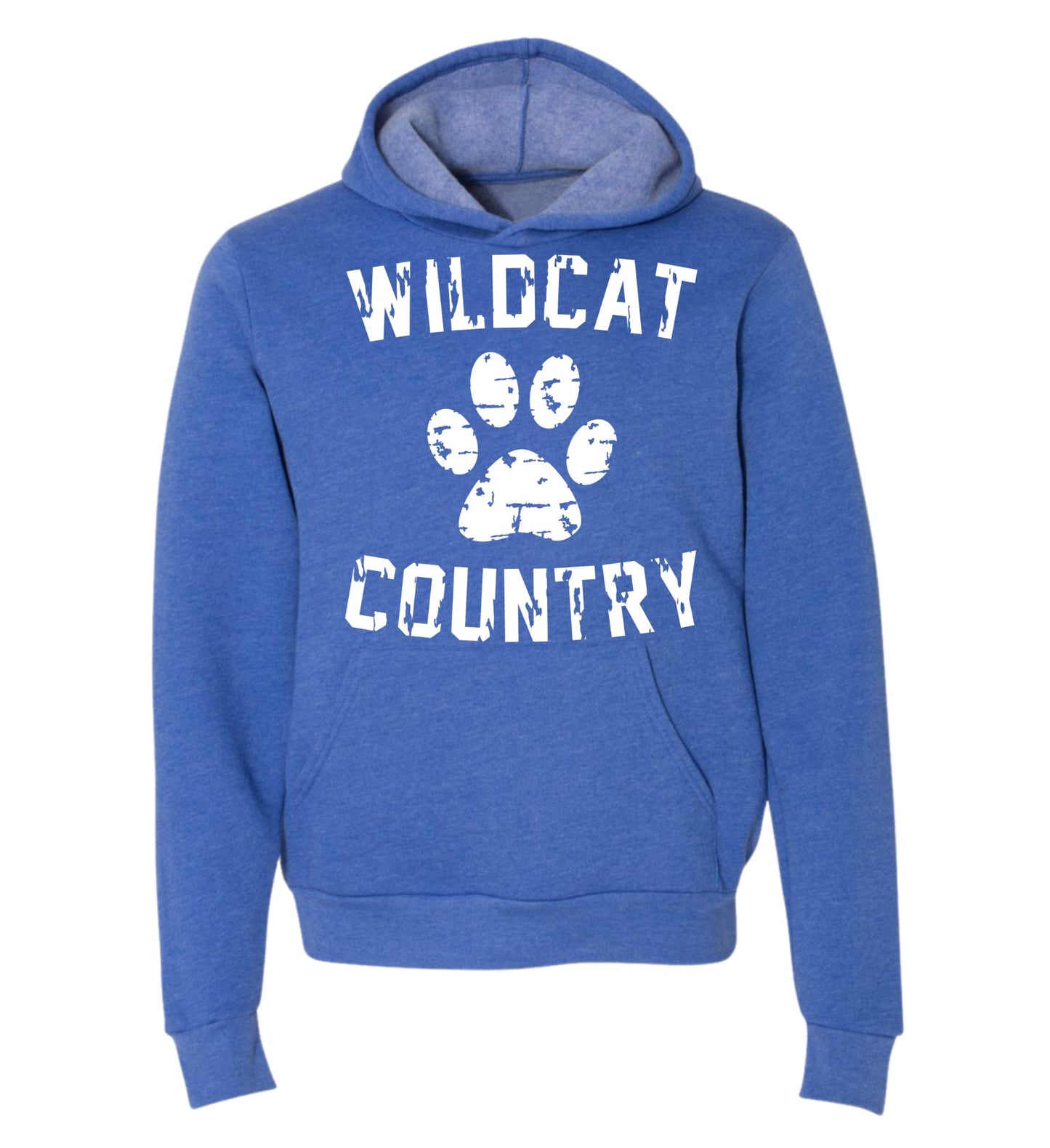 Galva Wildcats - Wildcat Country - BELLA + CANVAS Brand Hoodie Sweatshirts - Blues and Yellows