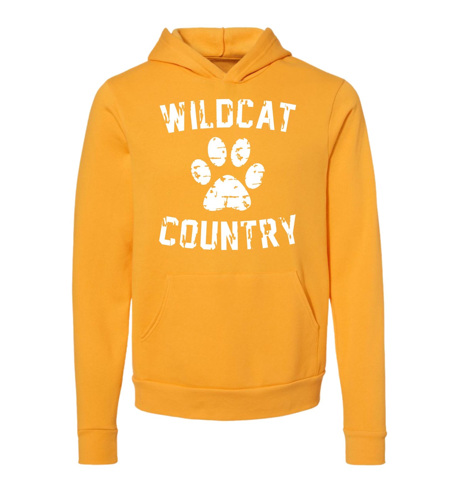 Galva Wildcats - Wildcat Country - BELLA + CANVAS Brand Hoodie Sweatshirts - Blues and Yellows