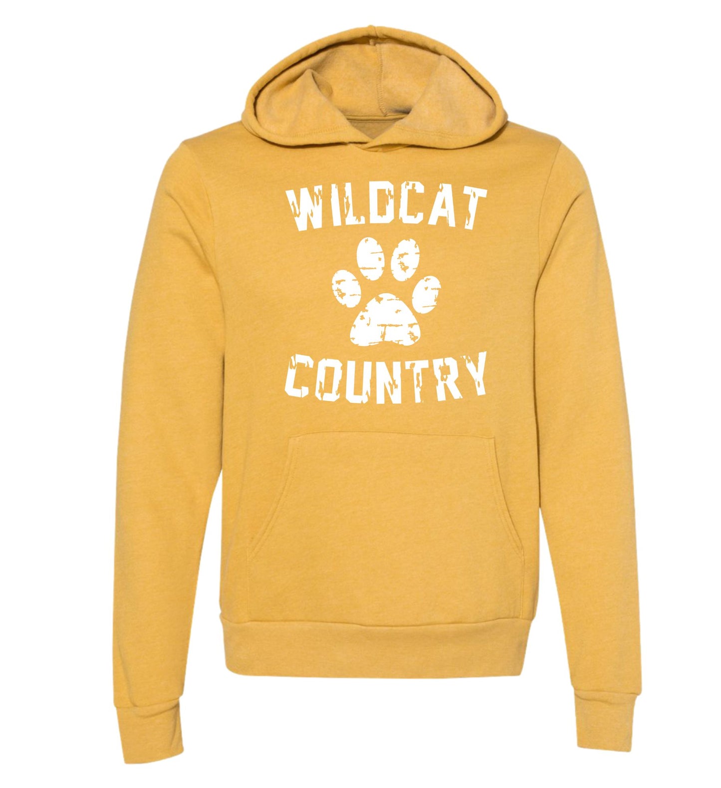Galva Wildcats - Wildcat Country - BELLA + CANVAS Brand Hoodie Sweatshirts - Blues and Yellows