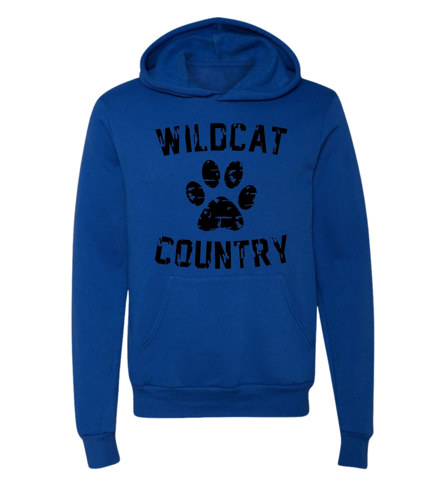 Galva Wildcats - Wildcat Country - BELLA + CANVAS Brand Hoodie Sweatshirts - Blues and Yellows