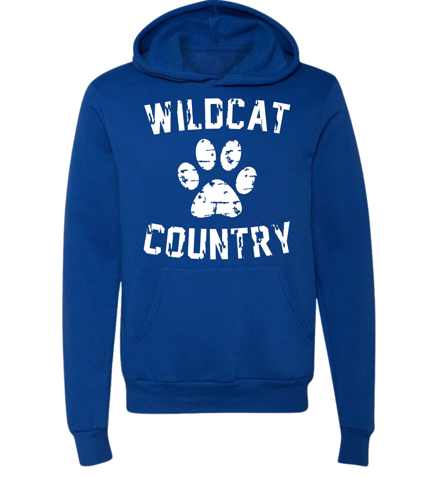 Galva Wildcats - Wildcat Country - BELLA + CANVAS Brand Hoodie Sweatshirts - Blues and Yellows