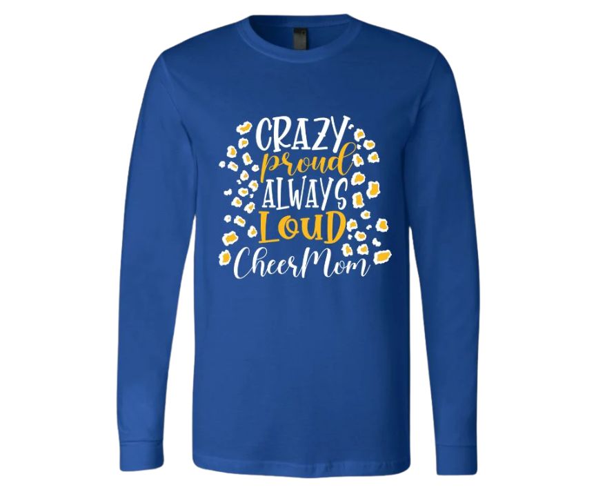 Cheer Mom LS Tee-Blue