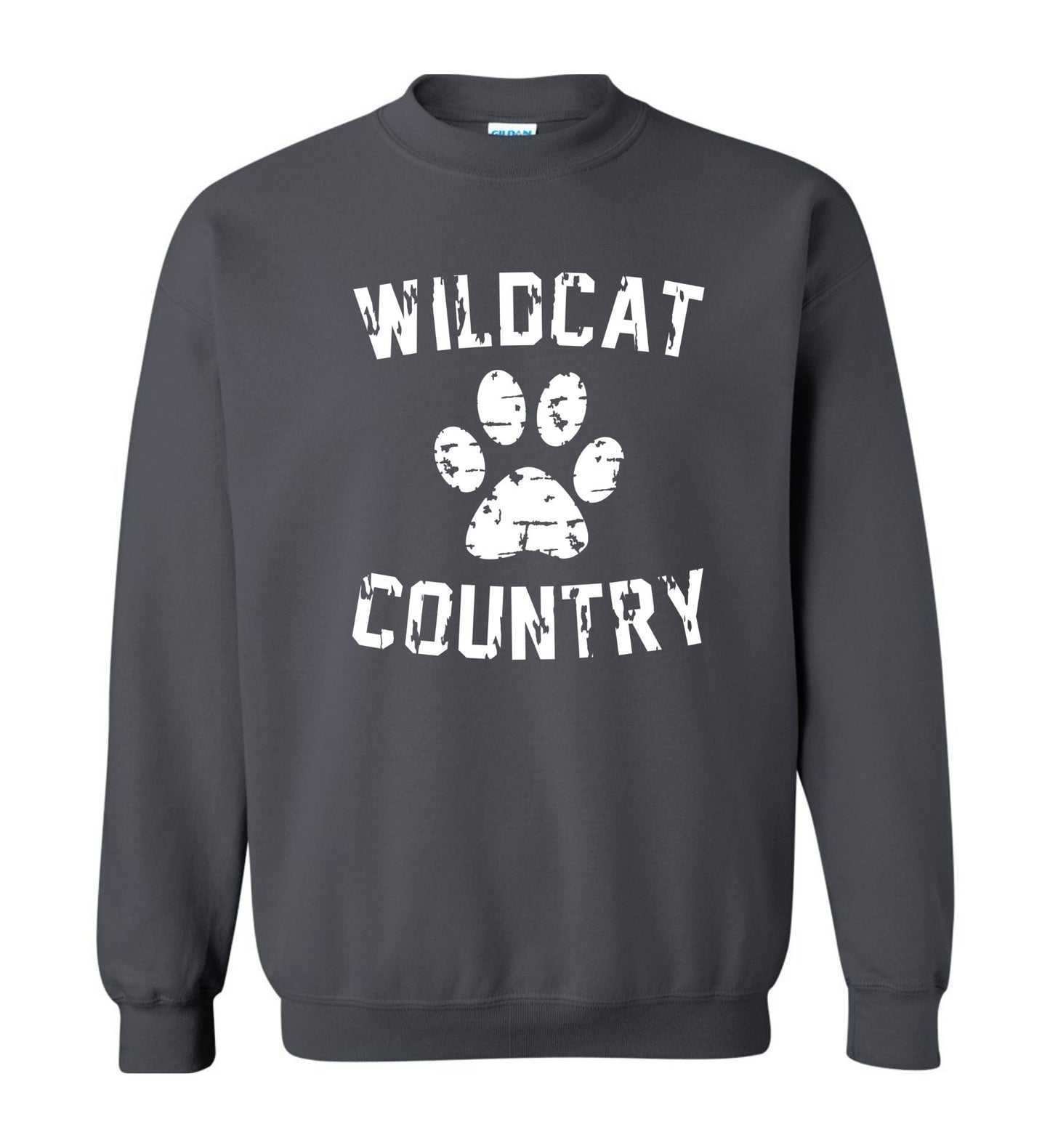 Galva Wildcats - Wildcat Country - Gildan Brand Crew Sweatshirts - Black and Greys