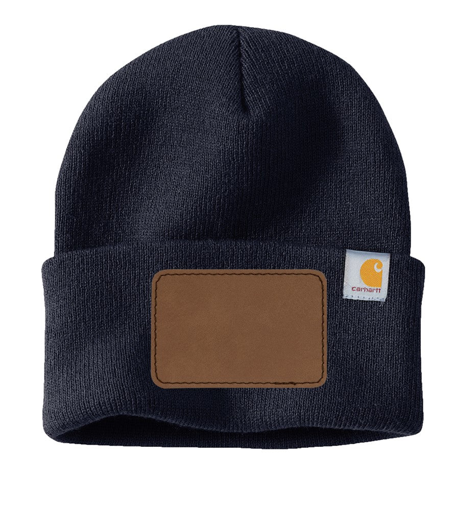 Carhartt® Watch Cap 2.0 - Personalized with a Rectangle Patch in Dark Brown