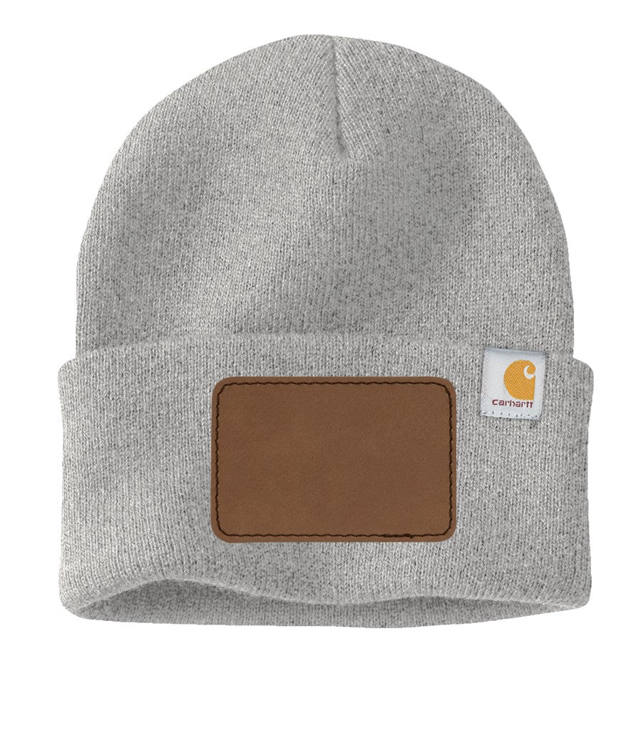 Carhartt® Watch Cap 2.0 - Personalized with a Rectangle Patch in Dark Brown