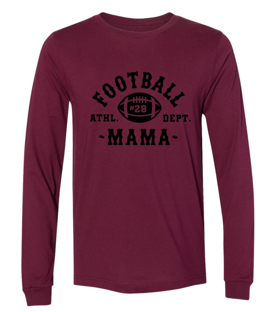 R/W - Football Mama on Maroon- Several Styles to Choose From!