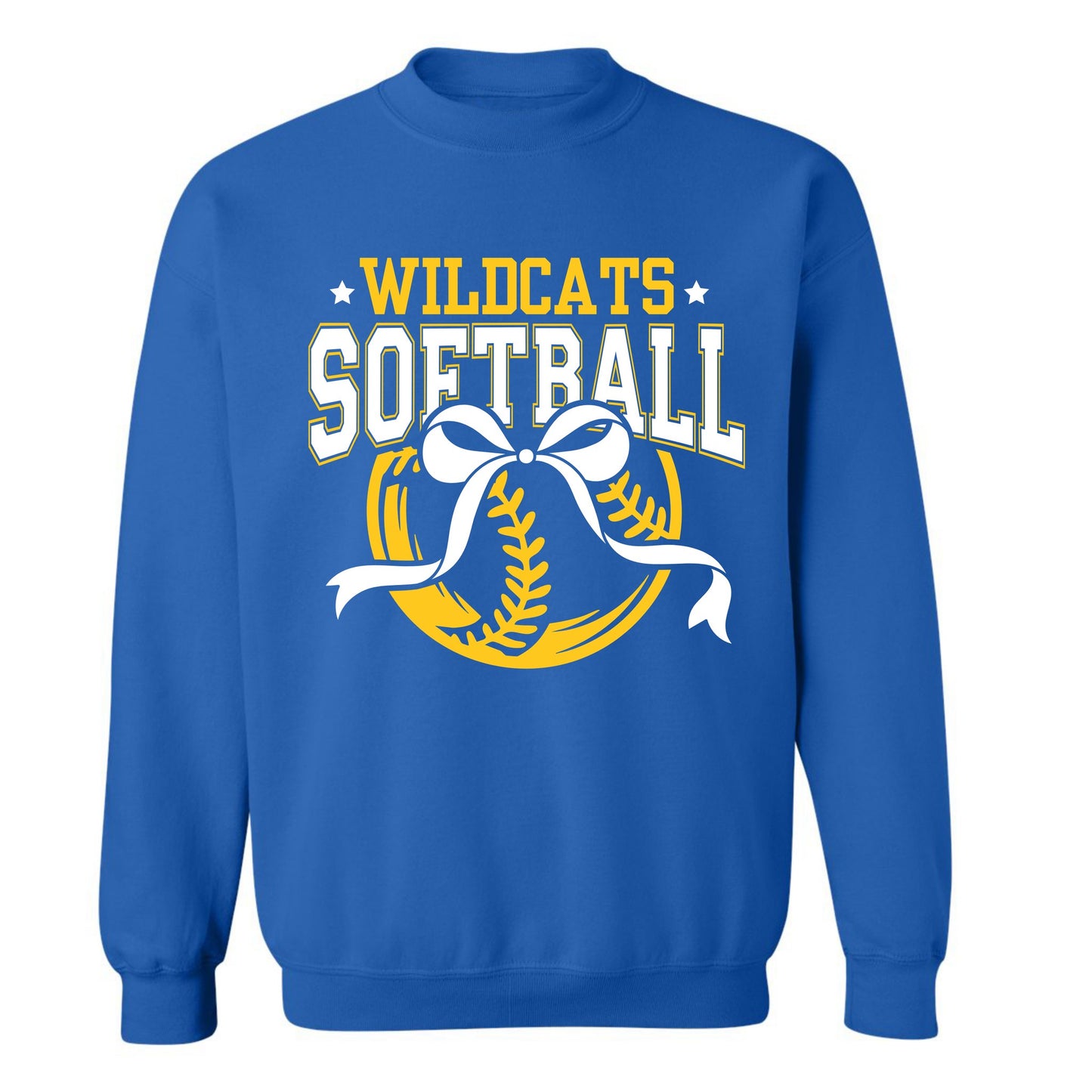 Wildcats Softball Bow on Royal Blue- Several Styles to Choose From!