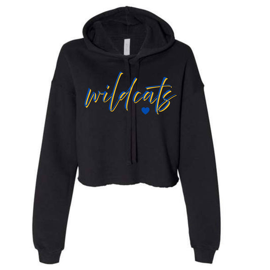 Wildcats Script- Black Cropped Hoodie- Several Styles to Choose From!