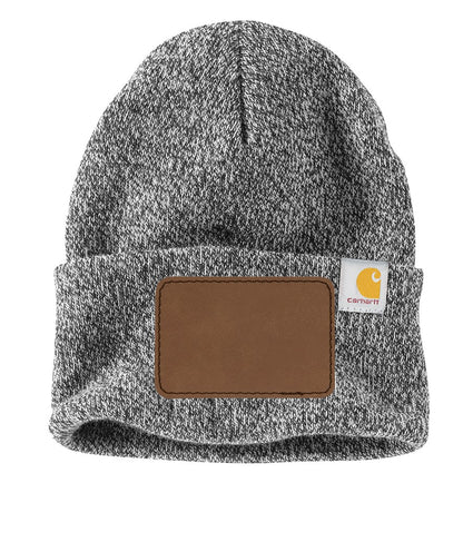 Carhartt® Watch Cap 2.0 - Personalized with a Rectangle Patch in Dark Brown