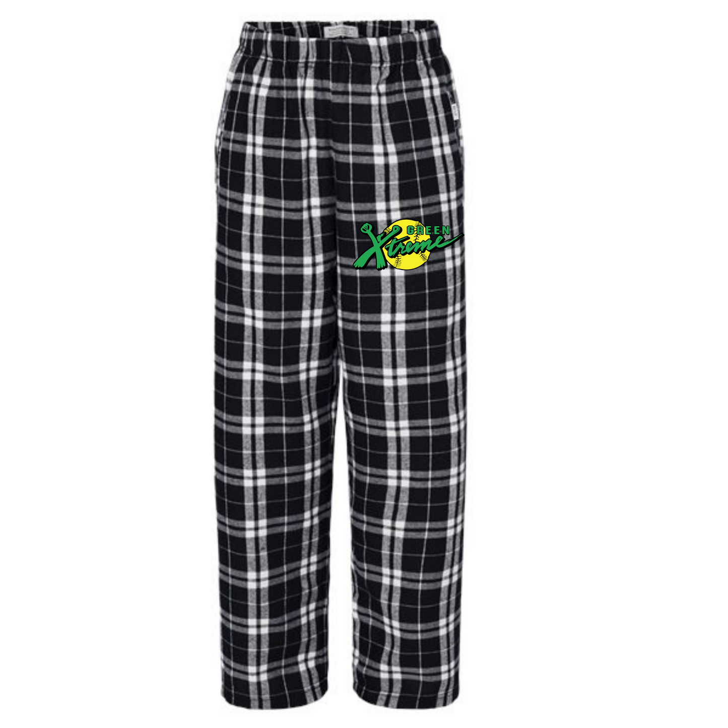 GX Flannel Pants-Black and White-Youth, Women's, Men's Sizing