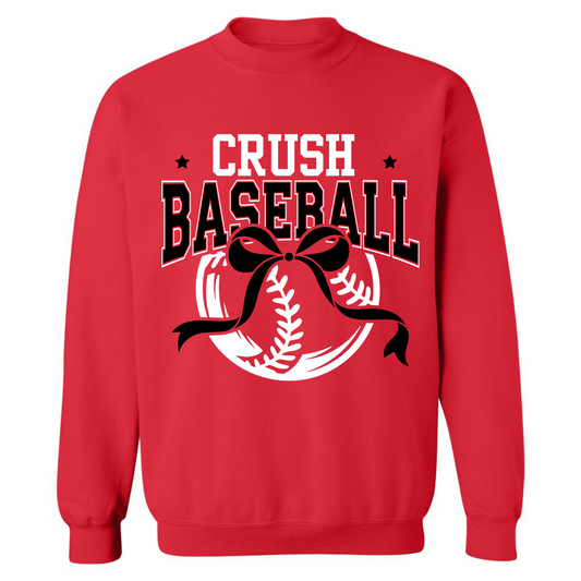 Crush Baseball Bow on Red- Several Styles to Choose From!