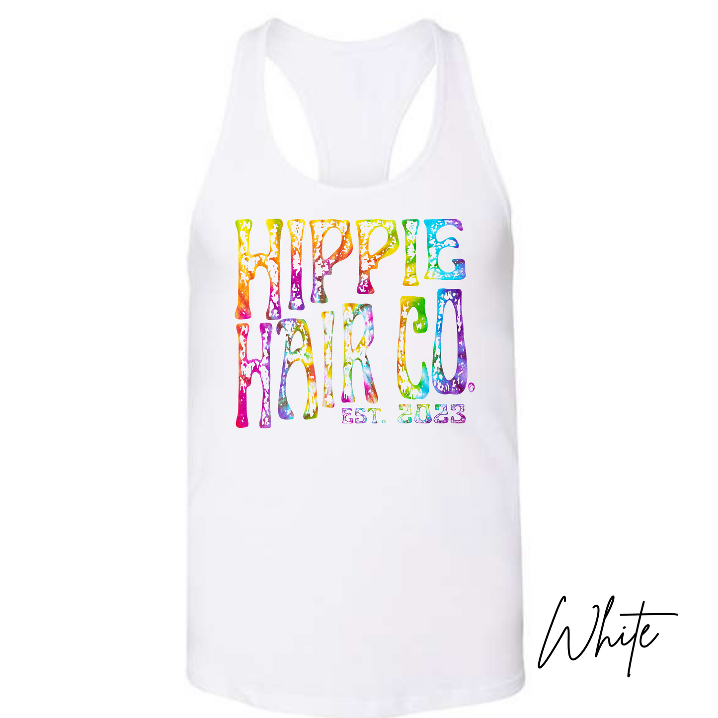 Hippie Hair Co. in Tie Dye Print- Tank Top- Bella + Canvas