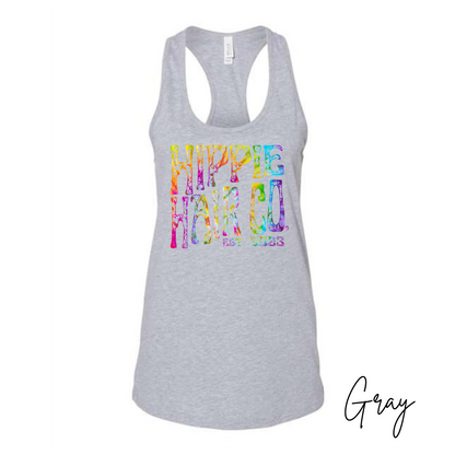 Hippie Hair Co. in Tie Dye Print- Tank Top- Bella + Canvas