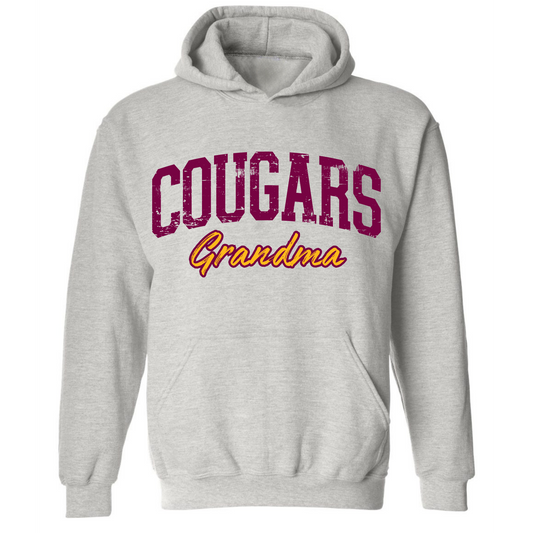 Cougars Grandma on Heather Gray- Several Styles to Choose From!