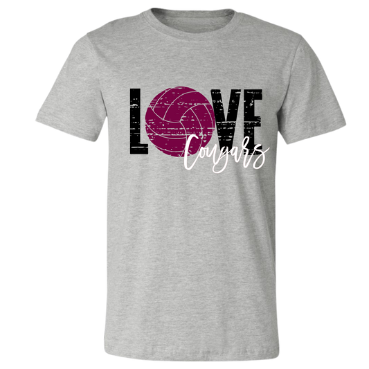 Cougars Volleyball on Light Gray- Several Styles to Choose From!