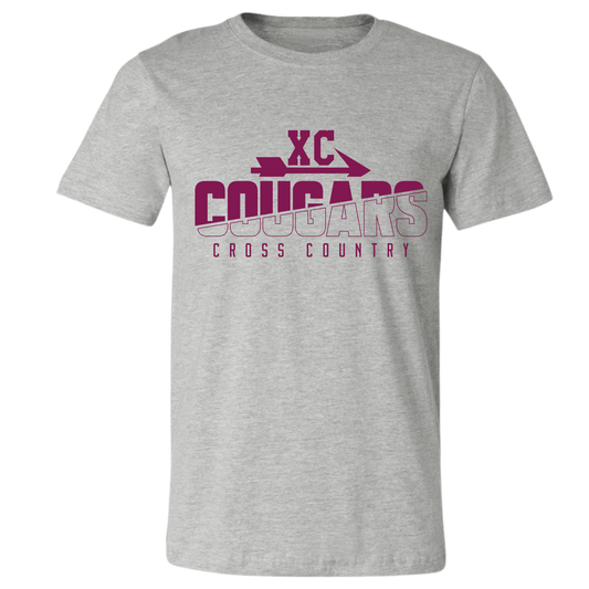 Cougars Cross Country on Light Gray- Several Styles to Choose From!